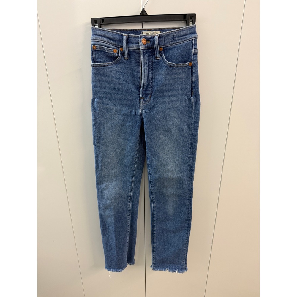 Madewell The Perfect Vintage Jean High Rise Raw Hem Medium Wash Size 24